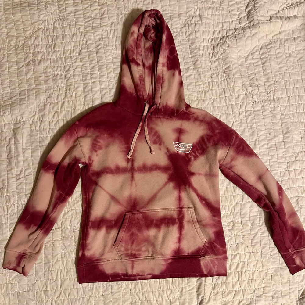 Vans Burgundy and Beige Tie-Dye Hoodie